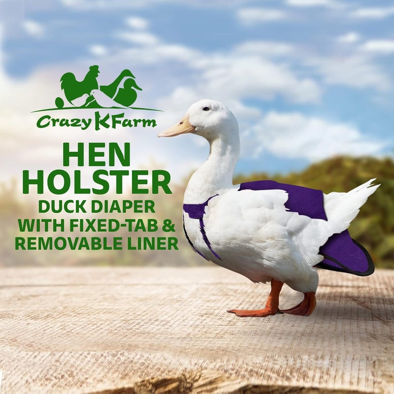 Holster Wrap-Around Duck Diaper with Removable Liner & Adjustable Tab – Pekin Duck Diapers for Pet Ducks, Bird Diaper, Duck Accessories – Durable, Secure Fit, Easy-to-Wear - Made in USA - Purple - Image 2